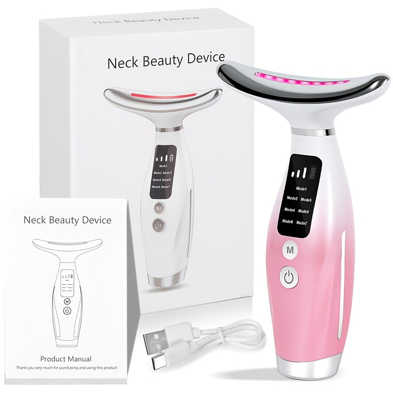 7-Mode LED Neck & Face Lift Massager – Skin Tightening & Anti-Aging Beauty Device