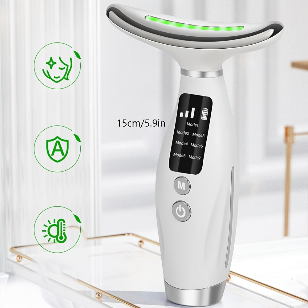 7-Mode LED Neck & Face Lift Massager – Skin Tightening & Anti-Aging Beauty Device